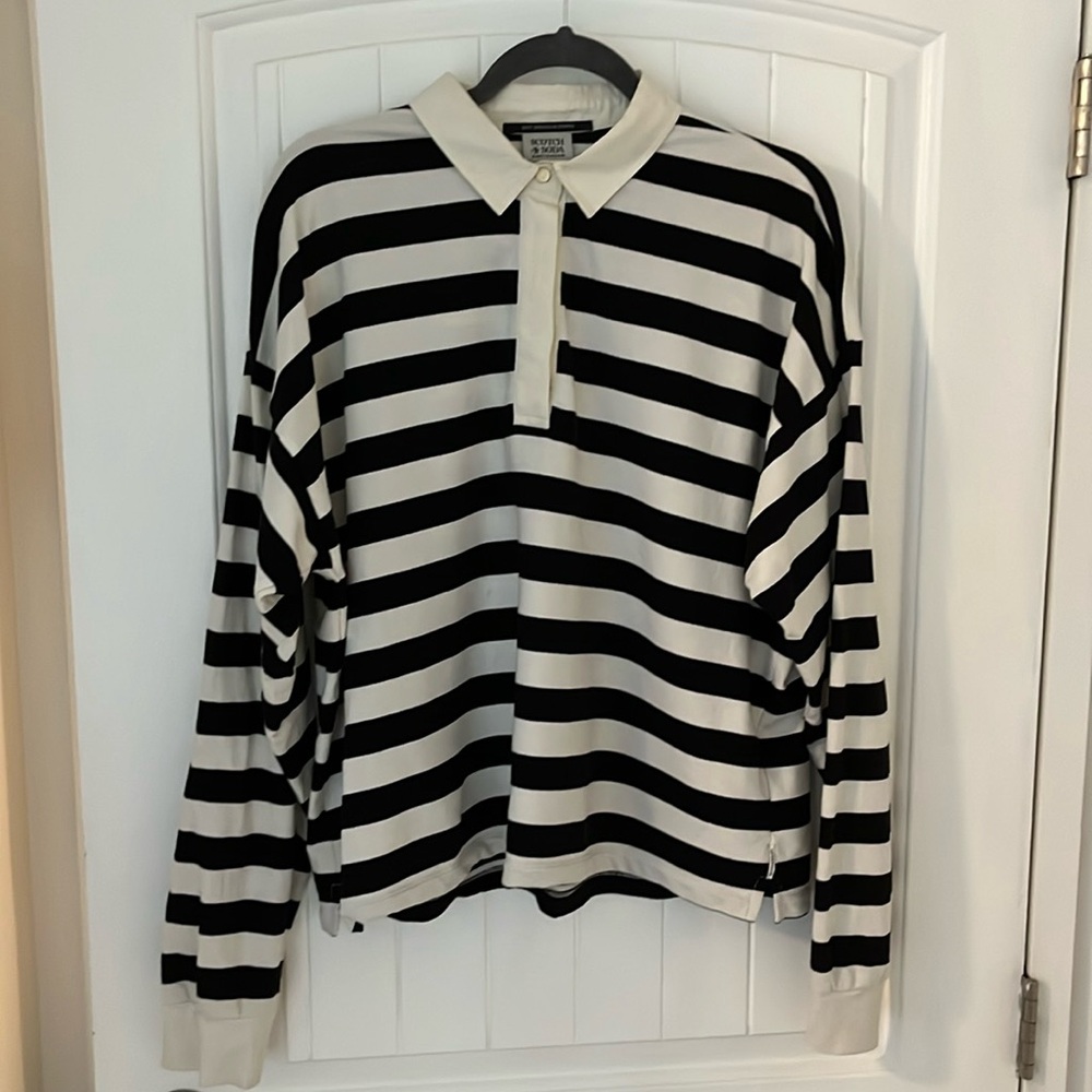 Scotch & Soda Collared Striped Top